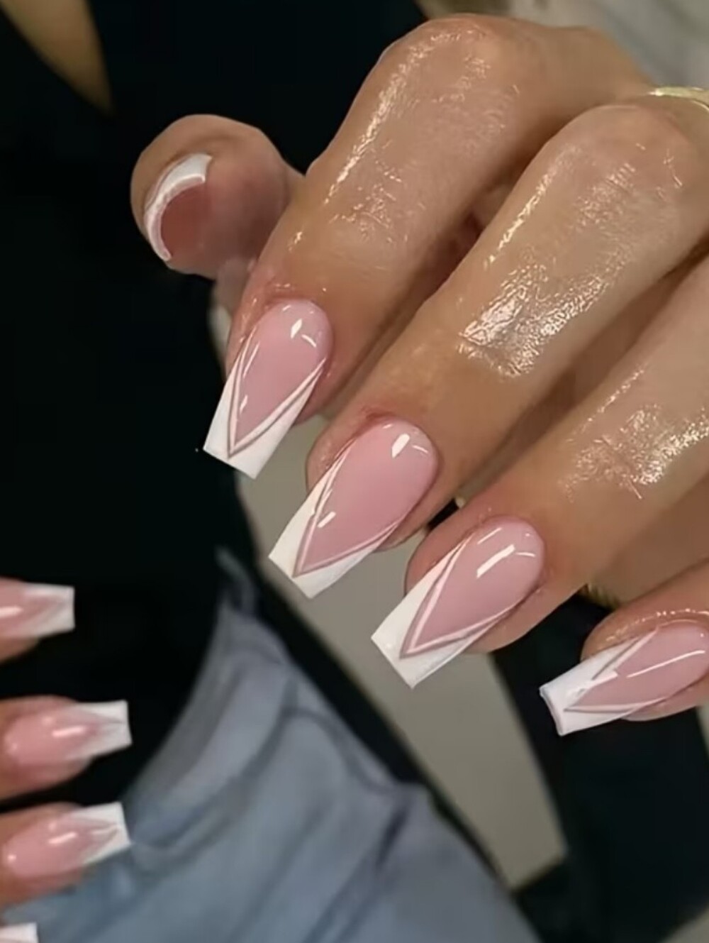 Press-On French Tip Nails
